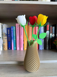 Jarrón con 3 flores decorativas